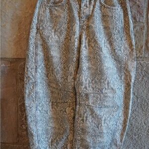 We The Free Snake Print Jeans Barrel for Size 26